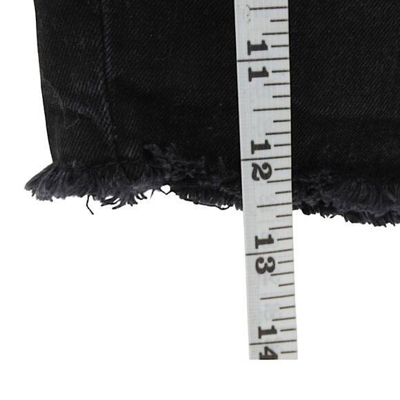 J.Crew Black High Rise Denim Cutoff Shorts Women’s 24 Button Fly Frayed Hem - Picture 7 of 7